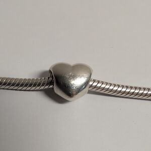 Pandora Sterling Silver Heart Plaid Charm Bead